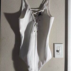 Kids White One Piece Swimsuit